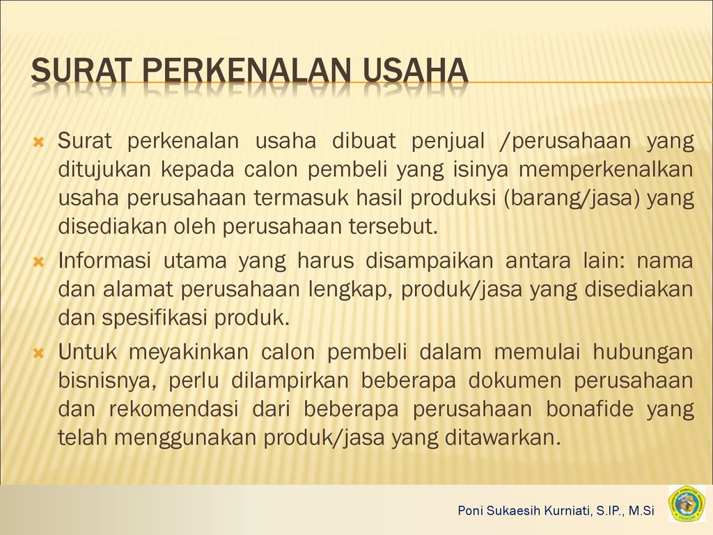 Detail Contoh Surat Perkenalan Barang Nomer 44