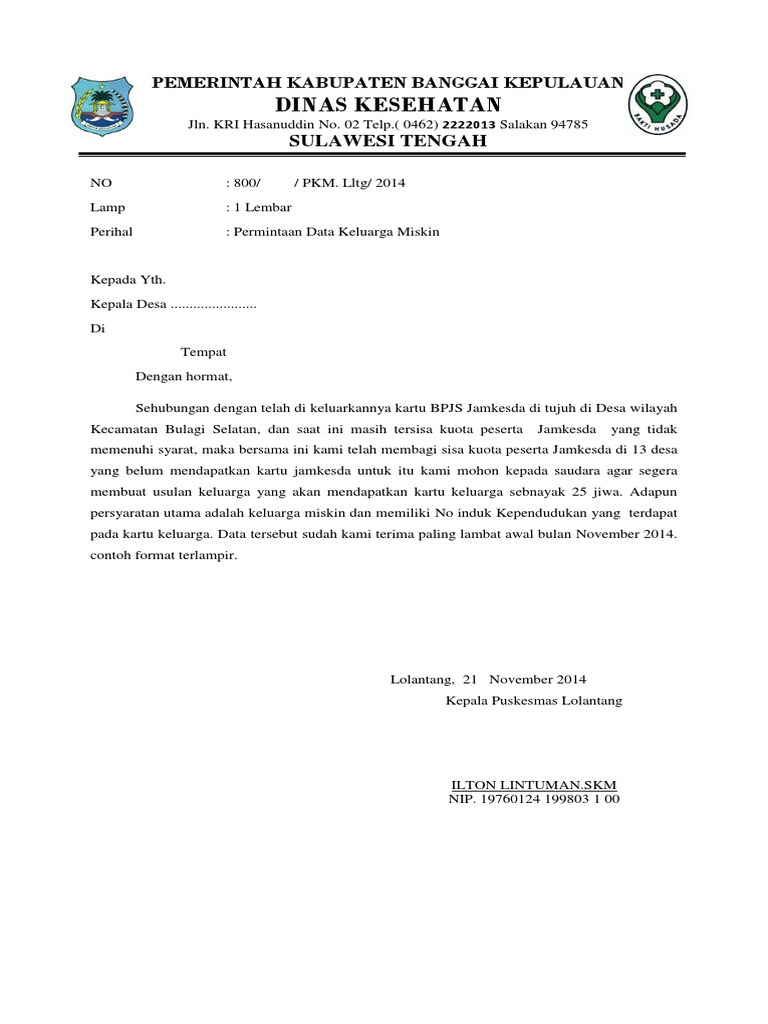 Detail Contoh Surat Permintaan Data Penduduk Nomer 6