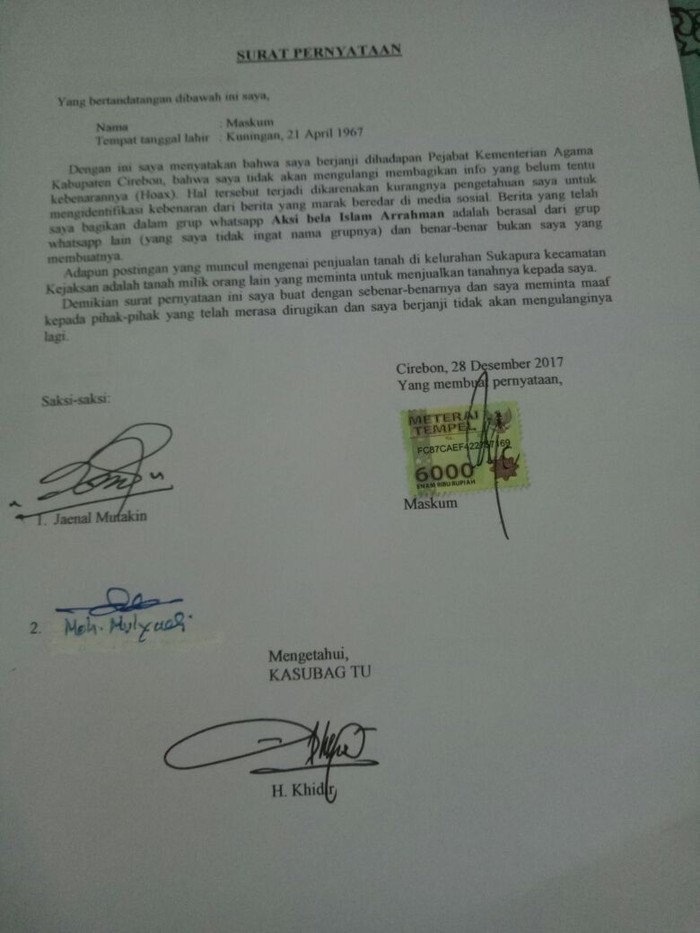 Contoh Surat Permintaan Maaf - KibrisPDR