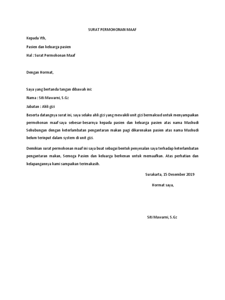 Detail Contoh Surat Permintaan Maaf Nomer 27