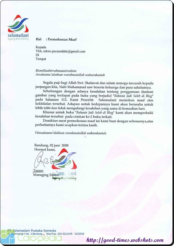 Detail Contoh Surat Permintaan Maaf Nomer 30