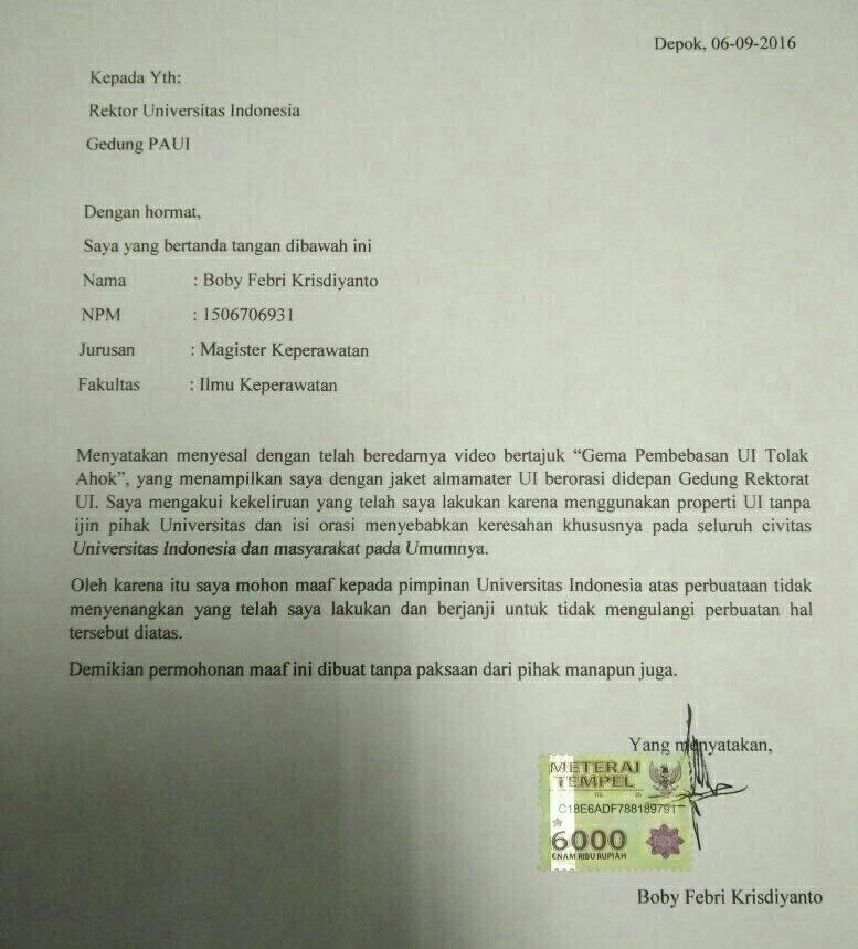 Detail Contoh Surat Permintaan Maaf Nomer 36
