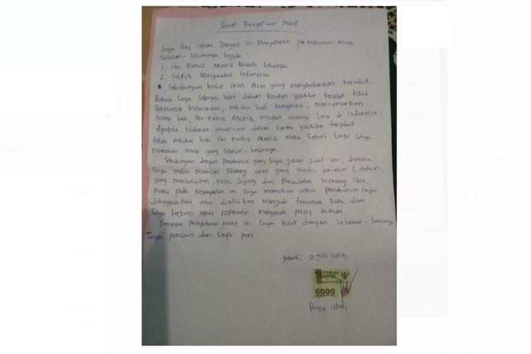 Detail Contoh Surat Permintaan Maaf Nomer 42