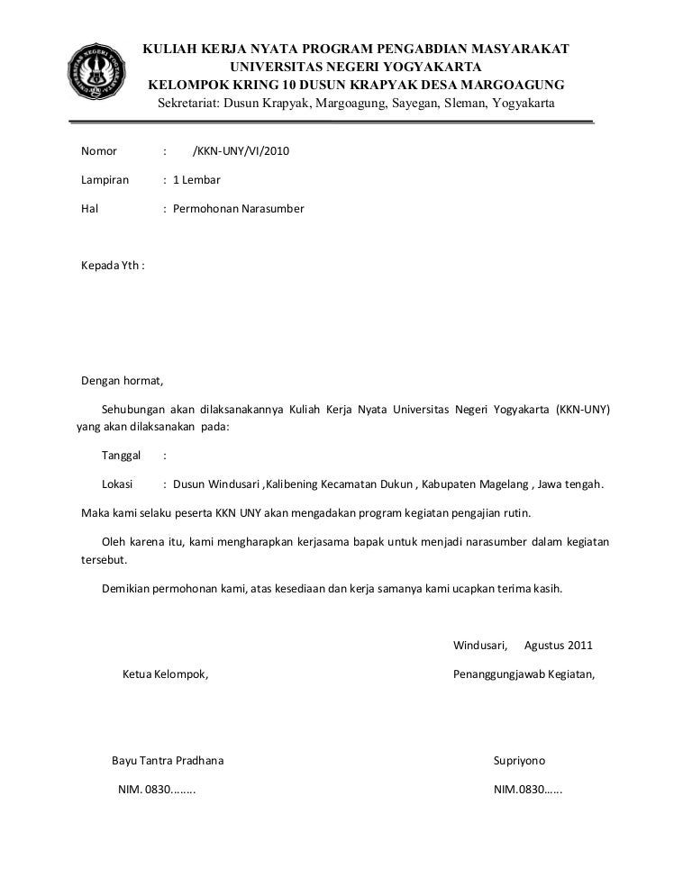 Contoh Surat Permintaan Narasumber - 53+ Koleksi Gambar