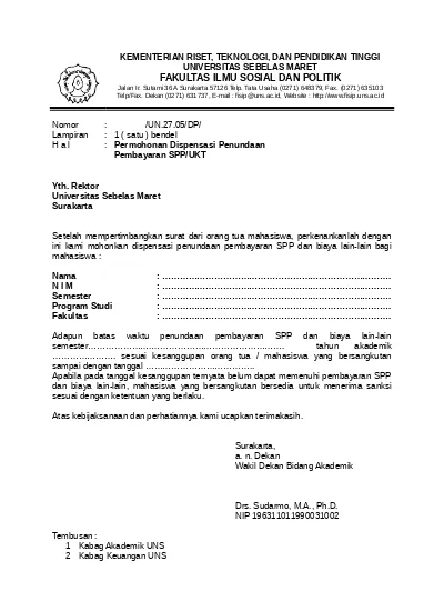 Download Contoh Surat Permintaan Pembayaran Spp Nomer 39