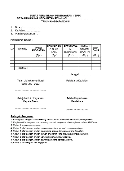 Detail Contoh Surat Permintaan Pembayaran Spp Nomer 7