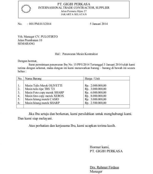 Detail Contoh Surat Permintaan Penawaran Barang Elektronik Nomer 26