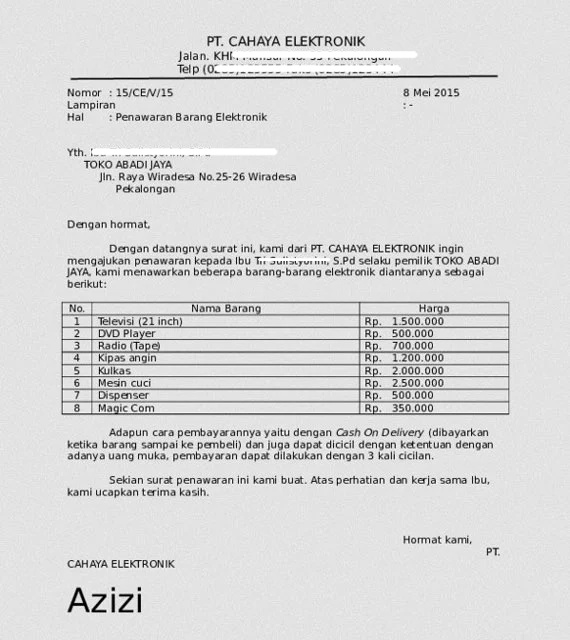 Detail Contoh Surat Permintaan Penawaran Barang Elektronik Nomer 57