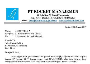 Detail Contoh Surat Permintaan Penawaran Barang Elektronik Nomer 58