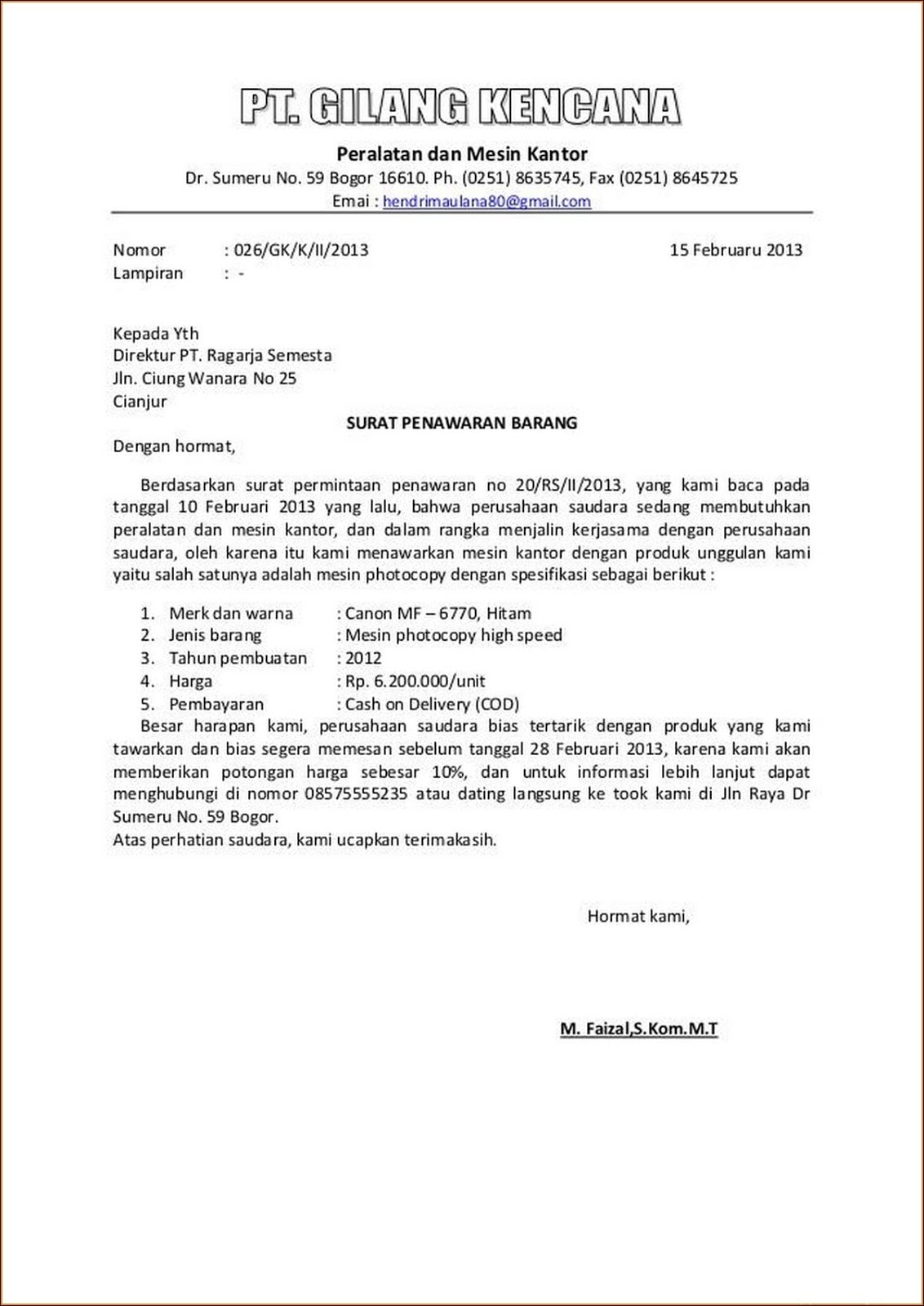 Detail Contoh Surat Permintaan Penawaran Barang Elektronik Nomer 10