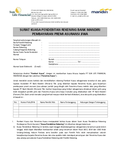 Detail Contoh Surat Permohonan Autodebet Nomer 8