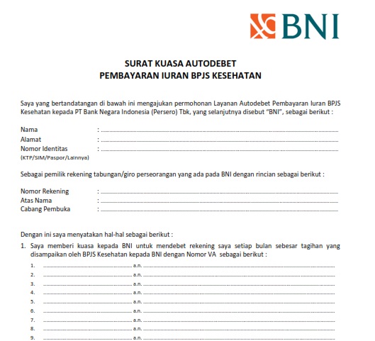 Detail Contoh Surat Permohonan Autodebet Nomer 16