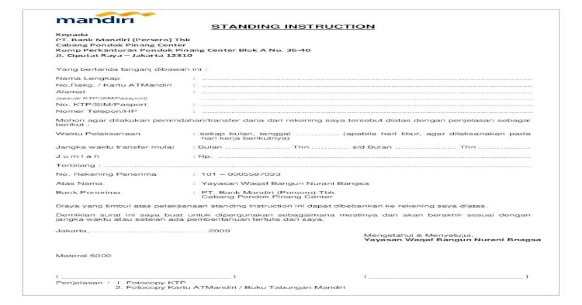 Detail Contoh Surat Permohonan Autodebet Nomer 36