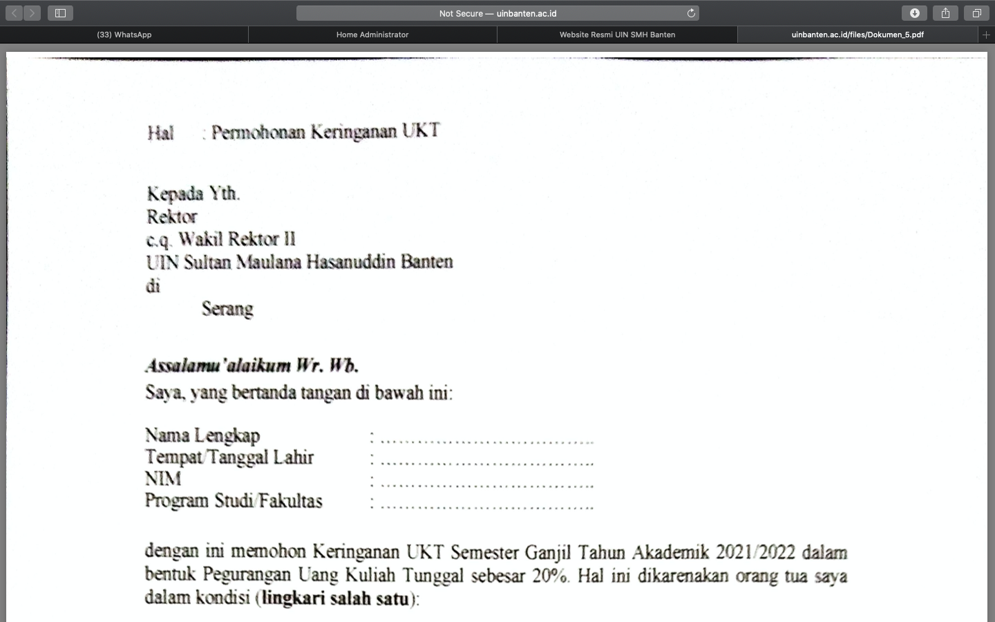 Detail Contoh Surat Permohonan Banding Ukt Nomer 28