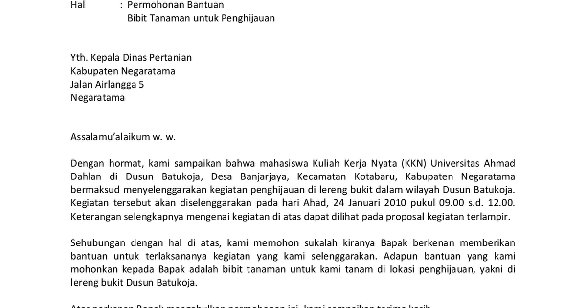 Detail Contoh Surat Permohonan Bantuan Dana Nomer 56