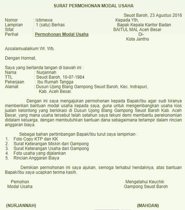 Detail Contoh Surat Permohonan Bantuan Usaha Nomer 49