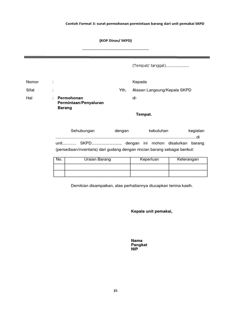 Detail Contoh Surat Permohonan Barang Inventaris Kantor Nomer 18