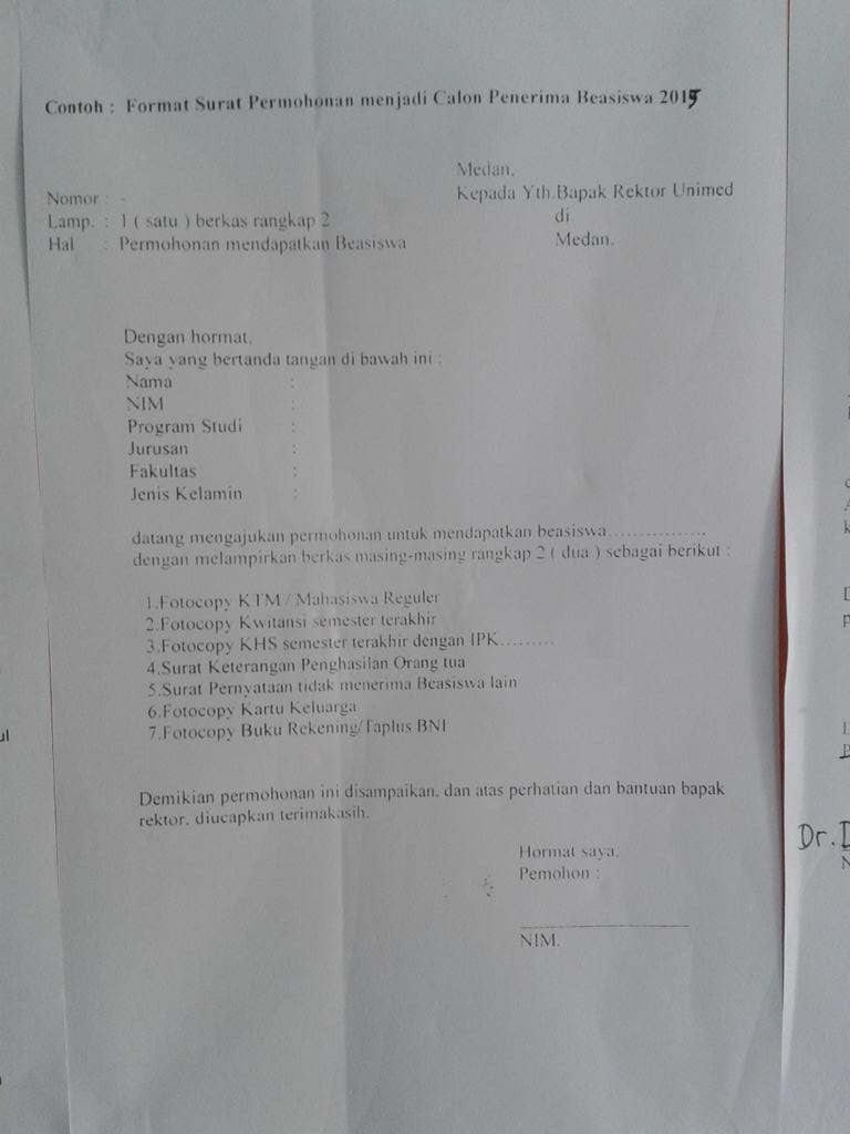 Detail Contoh Surat Permohonan Beasiswa Ppa Nomer 27