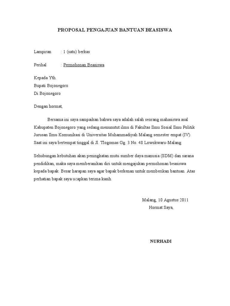 Detail Contoh Surat Permohonan Beasiswa S2 Nomer 7