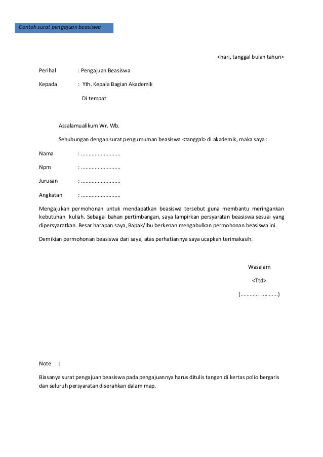 Detail Contoh Surat Permohonan Beasiswa S2 Nomer 8