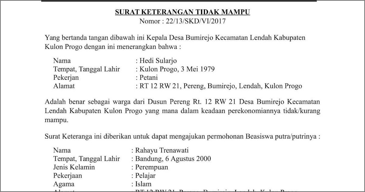 Detail Contoh Surat Permohonan Beasiswa Tidak Mampu Nomer 50