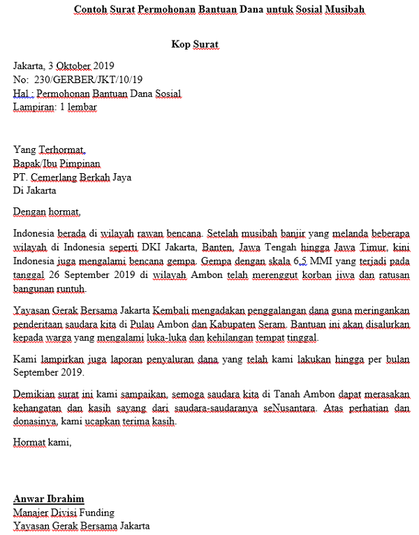 Detail Contoh Surat Permohonan Dana Bantuan Nomer 56