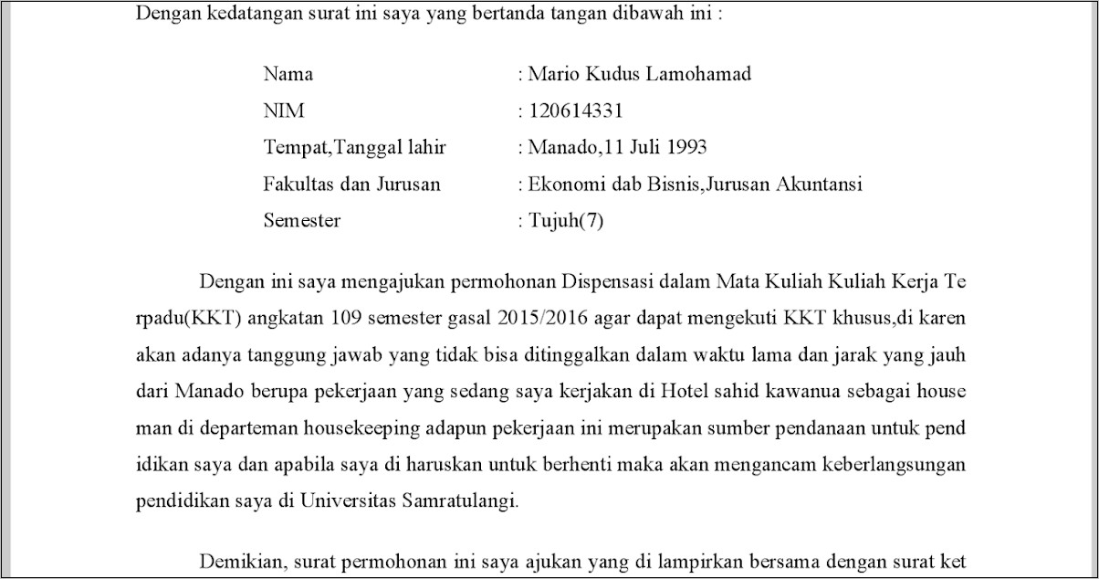 Detail Contoh Surat Permohonan Dispensasi Kerja Nomer 38