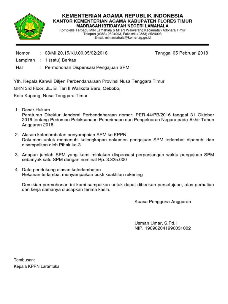 Detail Contoh Surat Permohonan Dispensasi Spm Nomer 8