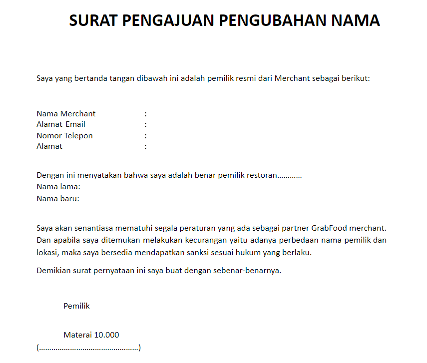 Detail Contoh Surat Permohonan Ganti Nama Nomer 21