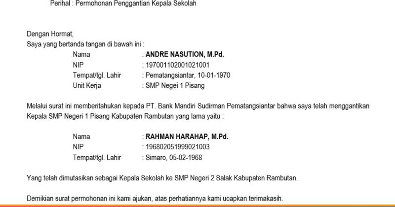 Detail Contoh Surat Permohonan Ganti Nama Rekening Bank Nomer 16