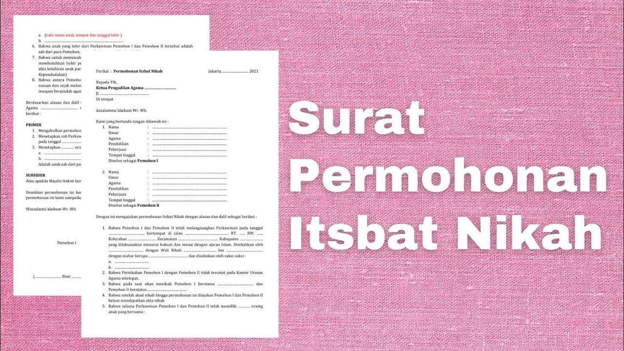 Detail Contoh Surat Permohonan Itsbat Nikah Nomer 6