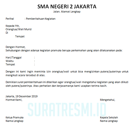 Detail Contoh Surat Permohonan Izin Kegiatan Ekstrakurikuler Nomer 43