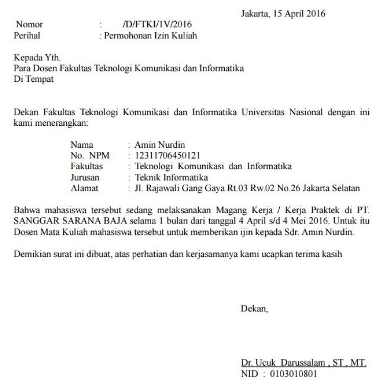 Detail Contoh Surat Permohonan Izin Kuliah Untuk Kantor Nomer 18