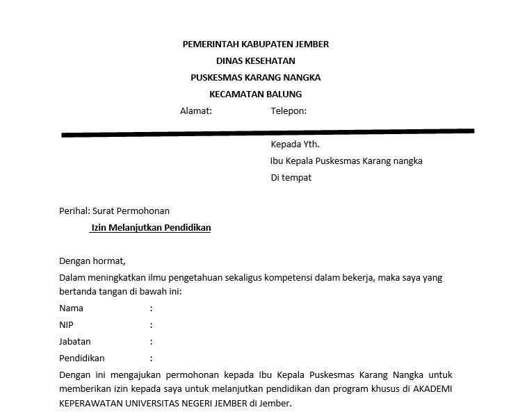 Detail Contoh Surat Permohonan Izin Kuliah Untuk Kantor Nomer 3