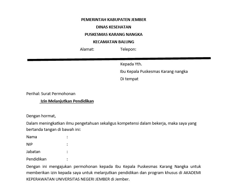 Detail Contoh Surat Permohonan Izin Kuliah Untuk Kantor Nomer 3