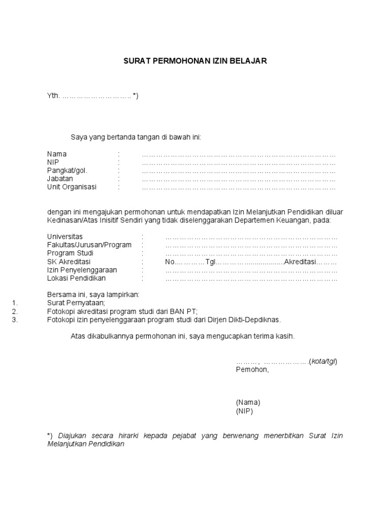 Detail Contoh Surat Permohonan Izin Kuliah Untuk Kantor Nomer 29