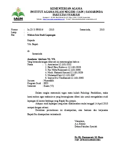 Detail Contoh Surat Permohonan Izin Kuliah Untuk Kantor Nomer 40