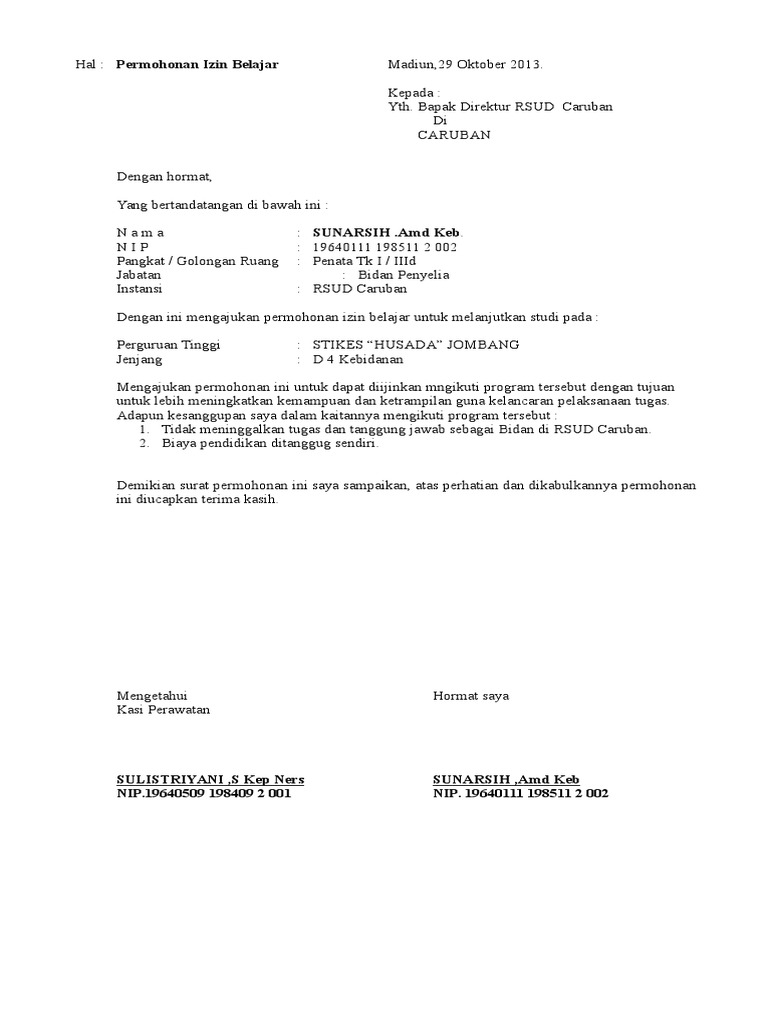 Detail Contoh Surat Permohonan Izin Melanjutkan Kuliah Nomer 10
