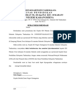 Detail Contoh Surat Permohonan Izin Operasional Sekolah Dasar Nomer 22