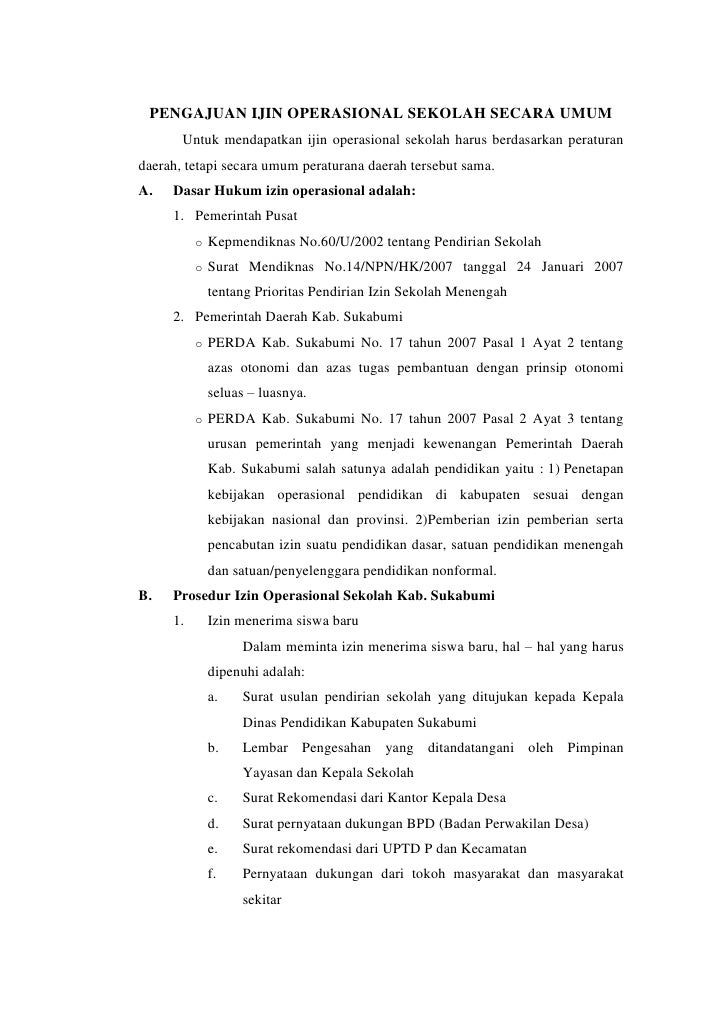 Detail Contoh Surat Permohonan Izin Pendirian Sekolah Nomer 7