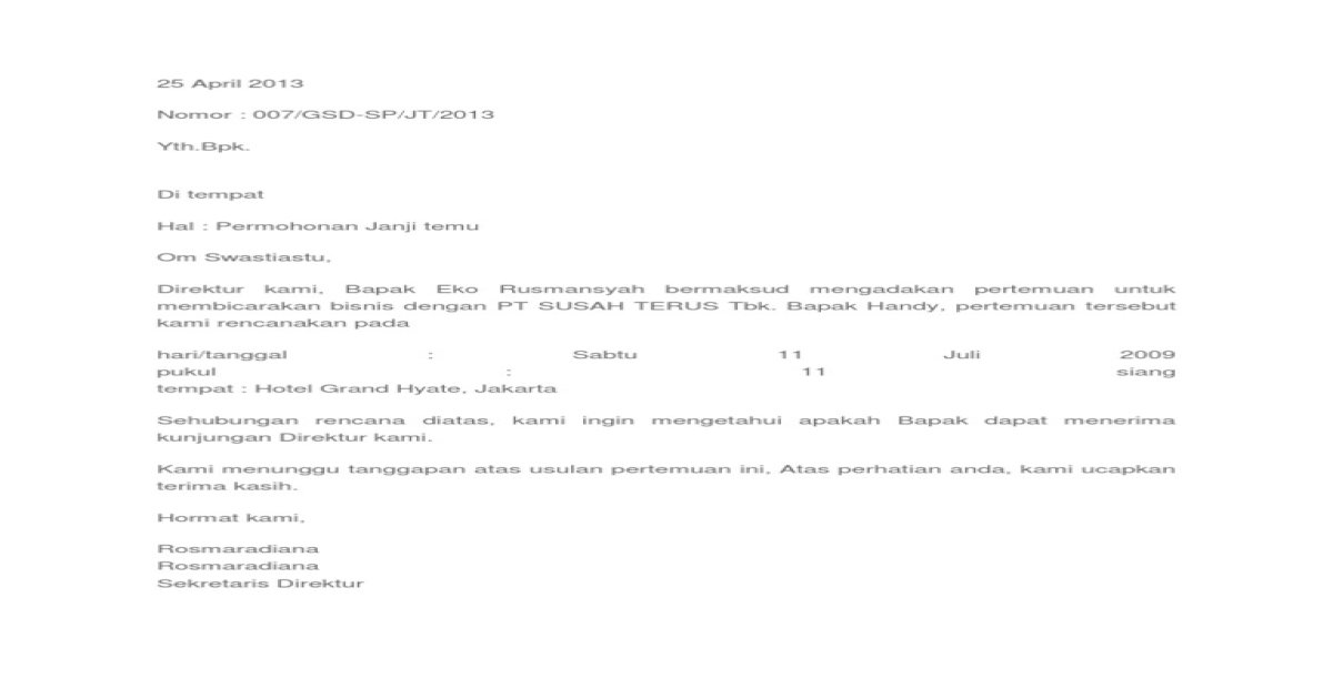 Detail Contoh Surat Permohonan Janji Temu Nomer 29