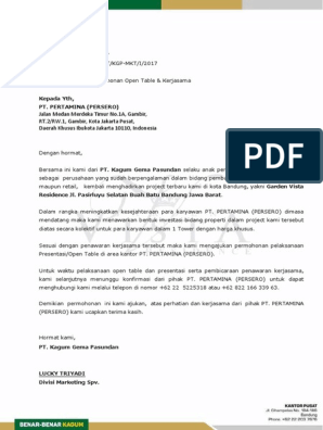 Detail Contoh Surat Permohonan Ke Pertamina Nomer 2