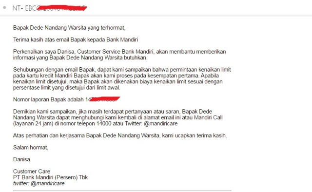 Detail Contoh Surat Permohonan Kenaikan Limit Kartu Kredit Bni Nomer 20