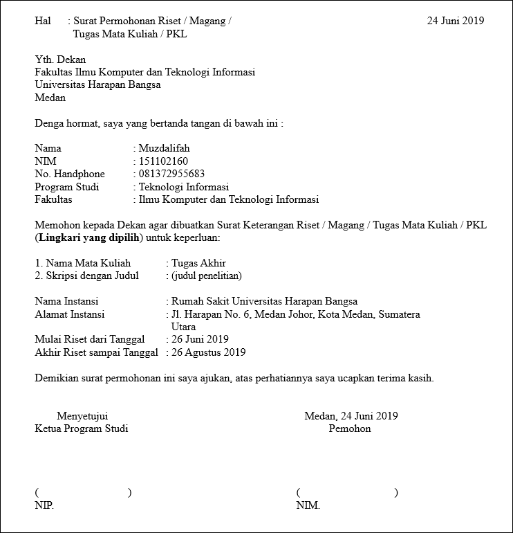 Detail Contoh Surat Permohonan Kepada Dekan Nomer 28