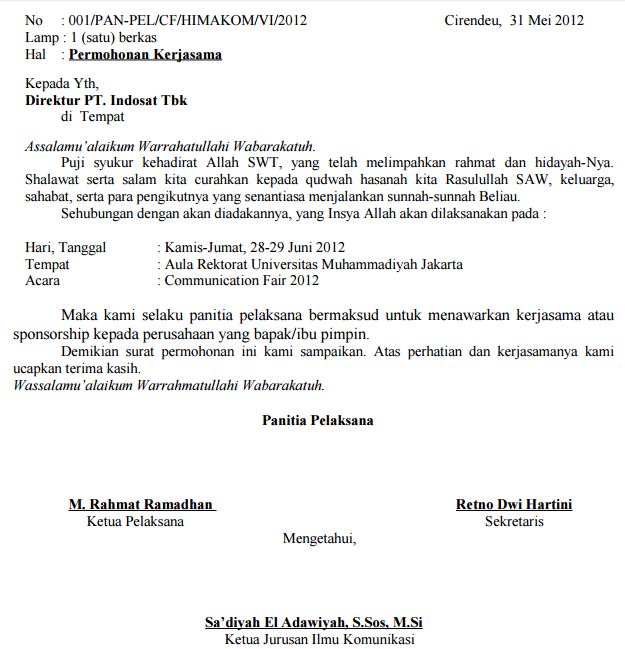 Detail Contoh Surat Permohonan Kerjasama Dengan Sekolah Nomer 7