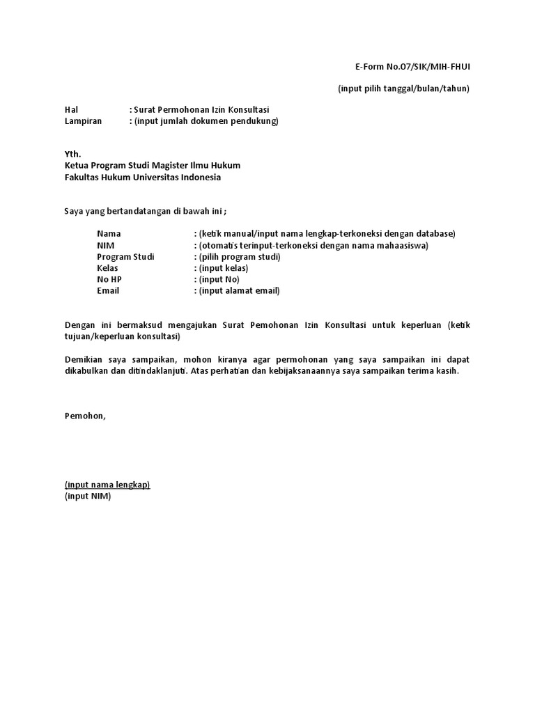 Detail Contoh Surat Permohonan Konsultasi Nomer 2
