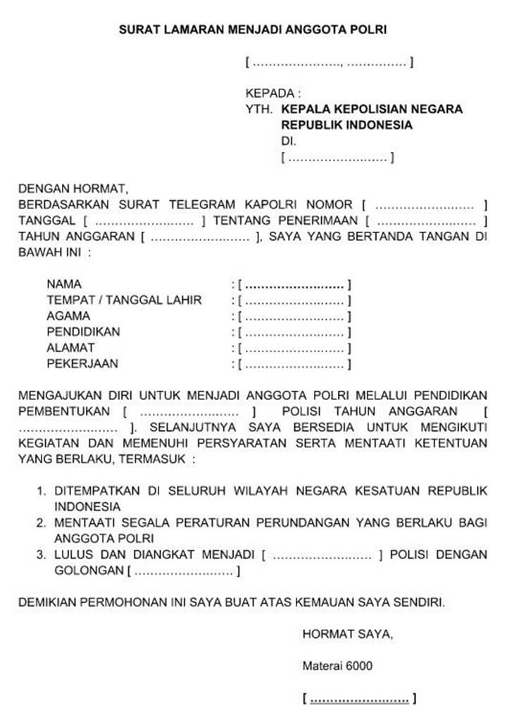 Detail Contoh Surat Permohonan Masuk Polisi Nomer 42