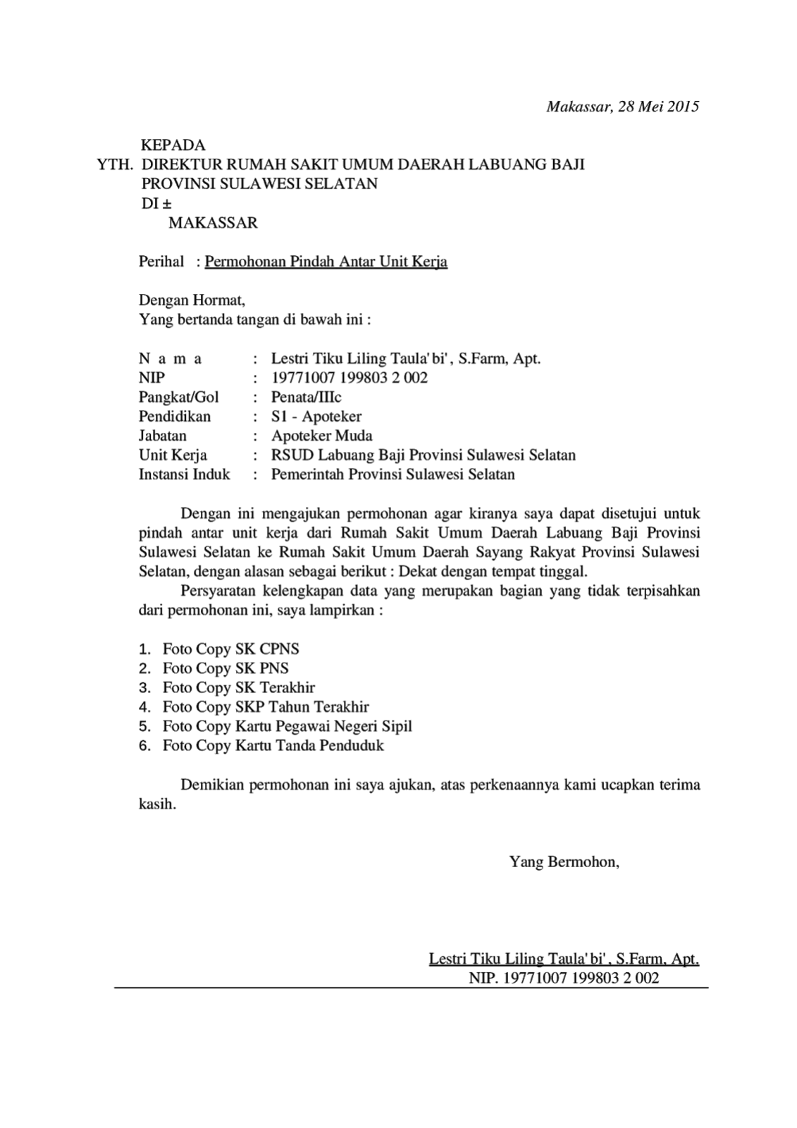 Detail Contoh Surat Permohonan Mutasi Haji Nomer 18