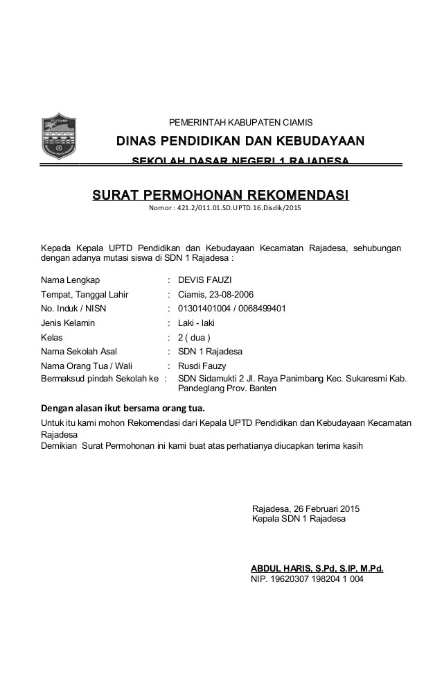 Detail Contoh Surat Permohonan Mutasi Tdp Nomer 17