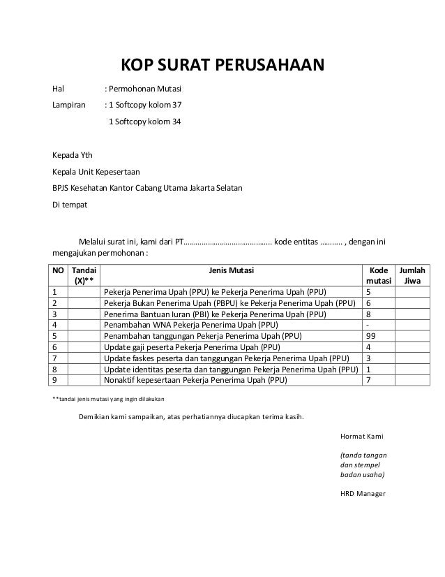 Detail Contoh Surat Permohonan Mutasi Tdp Nomer 3